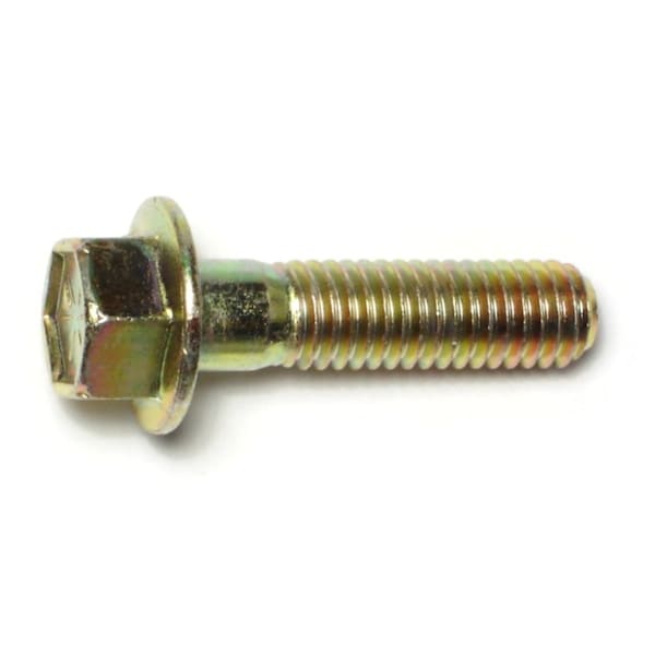 Midwest Fastener Grade 8, 7/16"-14 Flange Bolt, Zinc Plated Steel, 1-3/4 in L, 4 PK 74643 - main